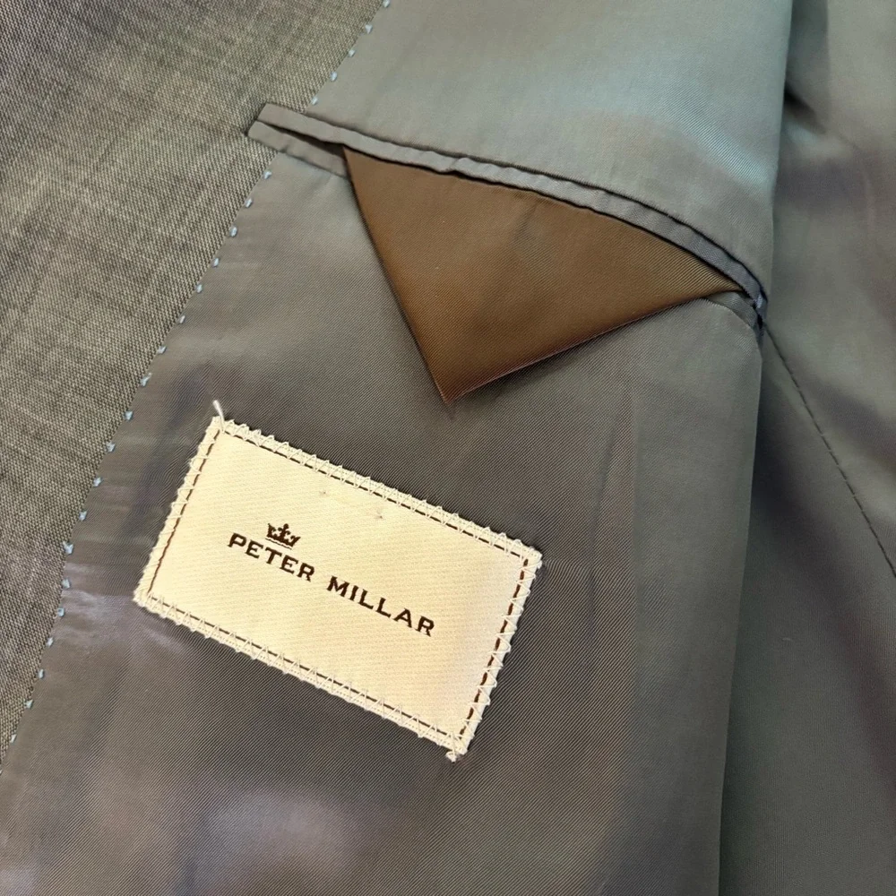 Peter Millar Gray Two Button Wool Blazer Sport‎ Coat Men’s Size 48R